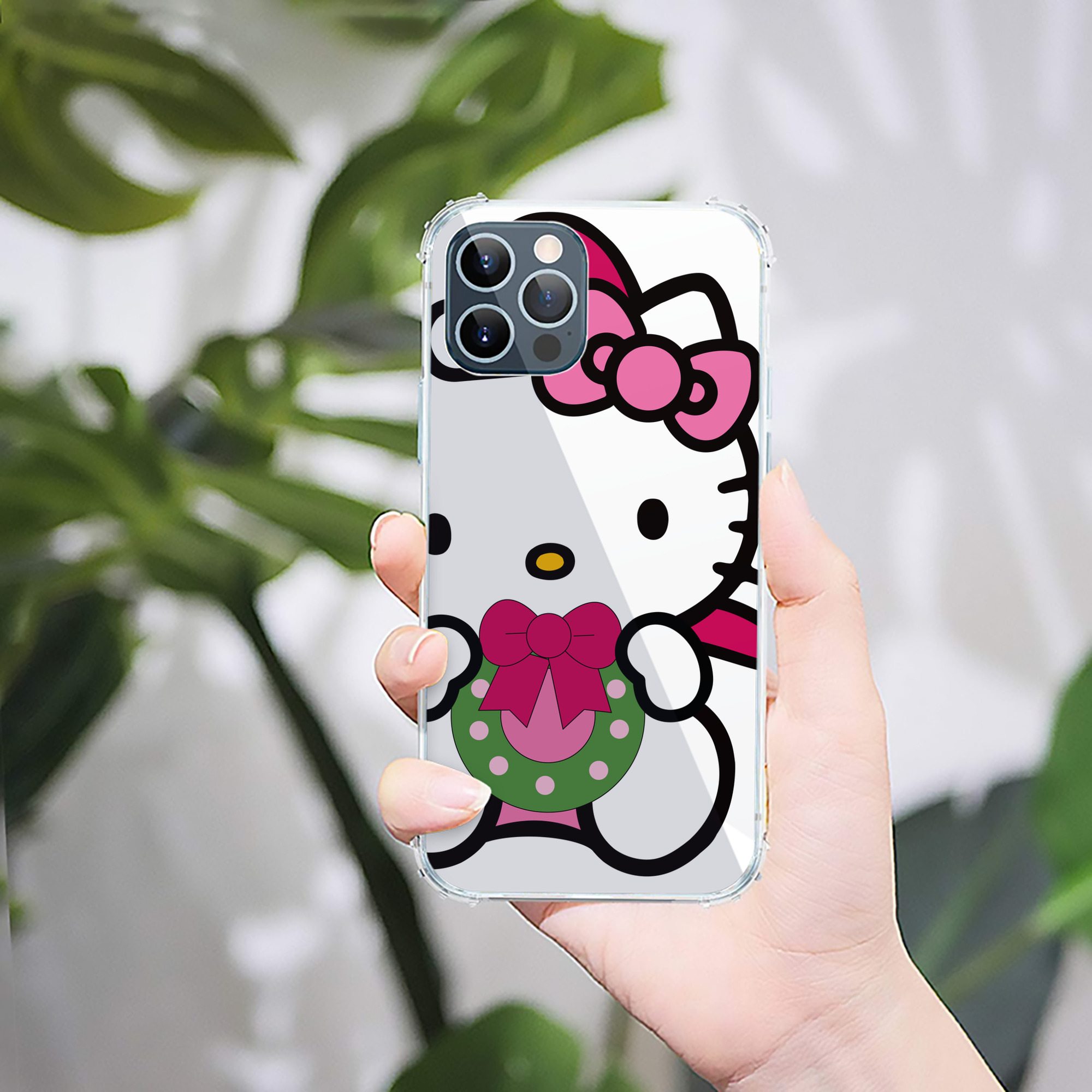 （画像用） Hello Kitty ハローキティ 【iPhone 12シリーズ対応】透明スマホケース（クリアソフトケース）